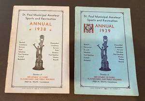 lot 44 image: Vintage 1938 and 1939 St. Paul Annual Sports and Recreation Digest Magazine