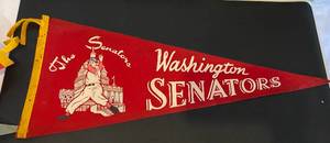 lot 46 image: 2 - Vintage Baseball Pennants - Washington Senators and Seattle Pilots