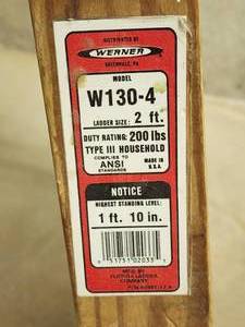 lot 73 image: Handy Wooden Werner 2 Step Ladder