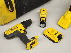 lot 40 image: (3) Assorted DeWalt Cordless Tools with Batteries No Charging Stations