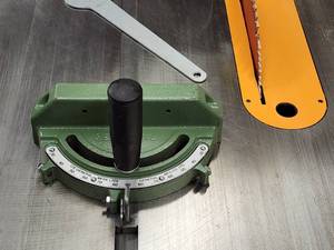 lot 1 image: Industrial General International 10 Table Saw with Saw Fence System on a Rolling Platform