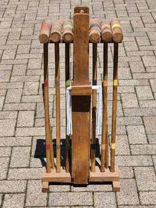lot 129 image: Wooden Croquet Set