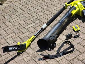 lot 141 image: Ryobi Cordless Tree Trimmer and Cordless Leaf Blower  Vacuum