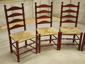 lot 67 image: (4) Dining Ladder Back Chairs