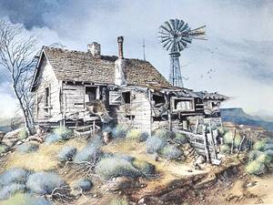 lot 62 image: Nicely Framed Weathered Memories Print Signed by the Artist Gary P. Miller