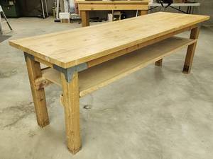 lot 105 image: Heavy Duty Wooden Workstation