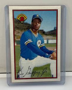 lot 1 image: 1989 Bowman Ken Griffey Jr. ROOKIE Card In Protective Sleeve