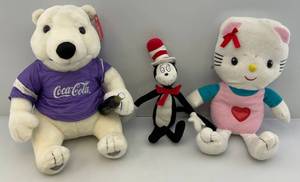 lot 106 image: Vintage Collectible Plush Toys Including Coca-Cola Bear ,Hello Kitty & More