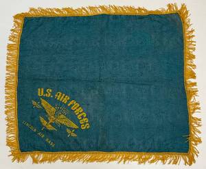 lot 114 image: Vintage WWII Pillow Cover Bed Throw U.S. Air Forces Lincoln Air Base