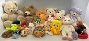 lot 185 image: Large Group Of Misc. Plush Toys (Some With Tags) Including Tweety Bird