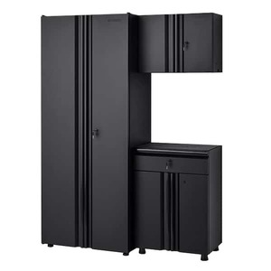 lot 66 image: Husky 3-Piece Regular Duty Welded Steel Garage Storage System in Black