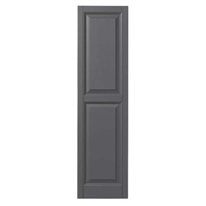 lot 89 image: Ply Gem 12 in. x 55 in. Raised Panel Polypropylene Shutters Pair in Gray