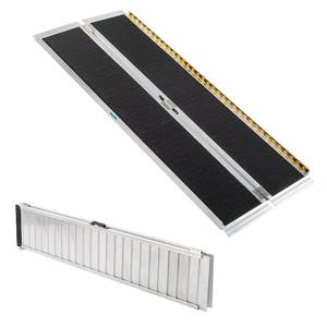 lot 112 image: Winado 6 ft. Portable Aluminum Threshold Ramp Fit For Wheelchair Scooter Doorway Access Door Anti Slip Ramp