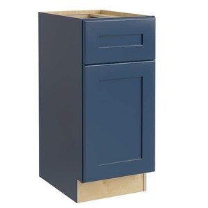 lot 141 image: Home Decorators Collection Newport Blue Painted Plywood Shaker Assembled Sink Base Kitchen Cabinet Soft Close Left 21 in W x 21 in D x 34.5 in H