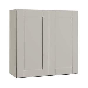 lot 147 image: Hampton Bay Shaker 30 in. W x 12 in. D x 30 in. H Assembled Wall Kitchen Cabinet in Dove Gray