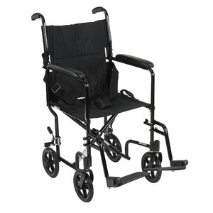 lot 153 image: Lightweight Transport Wheelchair in Black with 17 in. Seat