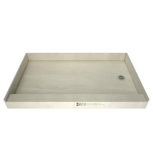 lot 156 image: Tile Redi Redi Base 30 in. x 60 in. Single Threshold Shower Base with Right Drain and Polished Chrome Drain Plate