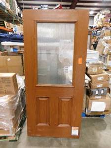 lot 5 image: 12 Lite Pro Oak Fiberglass Exterior Door 36