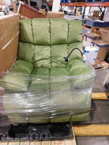 lot 54 image: 39.4 in. Green Big and Tall 3 Position Recliner, Dutch Velvet Manual Recliner for Living Room, Home Theater Recliner