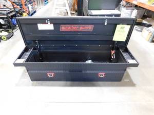 lot 94 image: Weather Guard (Brand Rating 4.25) 72 in. Matte Black Aluminum Full Size Low Profile Crossbed Truck Tool Box