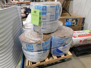 lot 124 image: (5) Knauf Insulation R-19 EcoRoll Kraft Faced Fiberglass Insulation Roll 6-14 in. x 23 in. x 39.16 ft.
