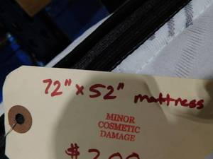 lot 161 image: 52 in. X 72 in. Pillow Top Matress
