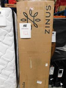lot 162 image: Zinus Linda Brown Wood Frame Full Mid Century Platform Bed