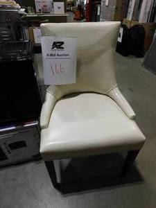 lot 166 image: Becca WhiteCream Faux Leather Dining Chair