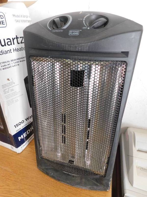 1500-Watt Black Electric Tower Quartz Infrared Space Heater with Thermostat