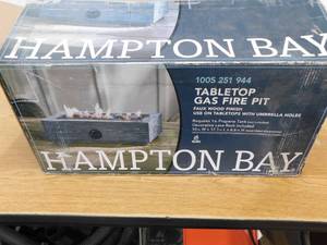 Hampton Bay Tabletop Gas Fire Pit 10,000 BTU  With Lava Rocks