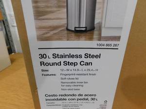 StyleWell 8 Gal. Stainless Steel Round Step-On Trash Can