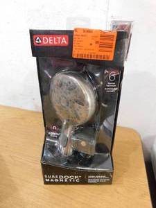 Delta SureDock Magnetic 6-Spray Patterns 1.75 GPM 4.94 in. Wall Mount Handheld Shower Head in Brushed Nickel