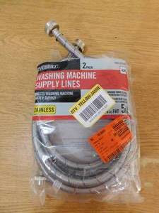 Everbilt 34 in. FHT x 34 in. FHT x 60 in. Stainless Steel Washing Machine Supply Line (2-Pack)