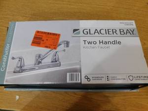 Glacier Bay Constructor Double Handle Standard Kitchen Faucet in Chrome