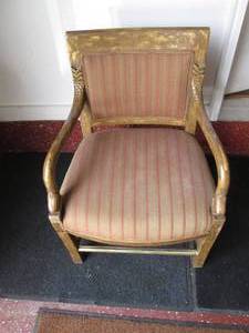 lot 2 image: Ornate padded seat chair...