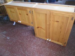 lot 11 image: Pine cabinet 6 feet long...