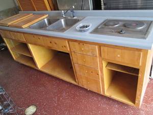 lot 13 image: 8.5 foot long kitchen cabinet with ...