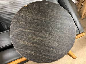 Espresso Finish Antique Brass T-Brace End Table