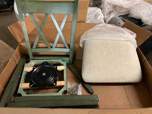 Antique Sage Finish Double X Back Swivel Chair