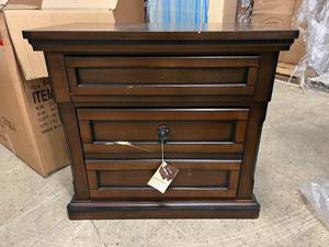 Homelegance Oak Brown Night Stand with Hidden Drawer