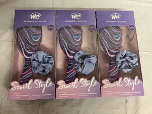 3 Swirl Style Wet Brush and Scrunchie