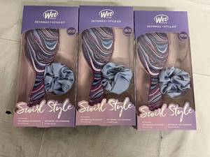 3 Swirl Style Wet Brush and Scrunchie