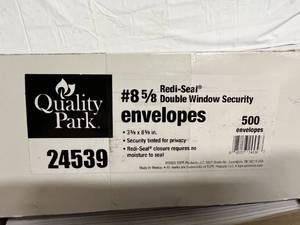 500 Redi-Seal Double Window Security Envelopes and 100 Matte White Tent Cards