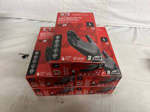 5 x 100 Packs of Black Nitrile Gloves - Large