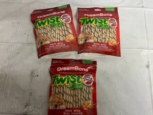 3 x 50 Packs of DreamBone Twist Sticks Dog Treats Best by 01092025