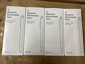 6 x 12 Packs Ballpoint Retractable Pens - Red