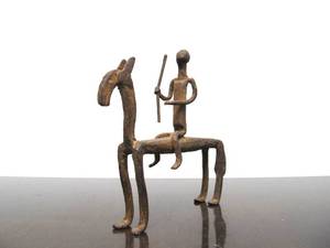 lot 44 image: Old Vintage Iron Dogon Equestrian Sculpture
