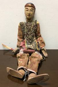 lot 13 image: Old Vintage Hand Carved Wooden India Marionette Puppet
