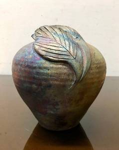 lot 22 image: Very Nice Signed Raku Art Pottery Vase by John Clayton