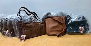 lot 26 image: Lot of 6 Brand New Piel Leather HandbagsPurses